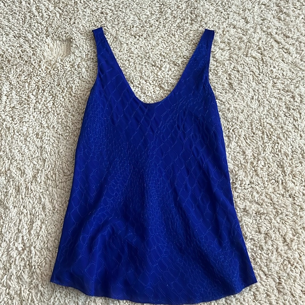 Blue silk Babaton tank top